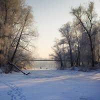 Висячий мостик над рекой. :: Виктор Гришенков