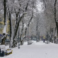 Снежный день в городе.. :: Юрий Стародубцев