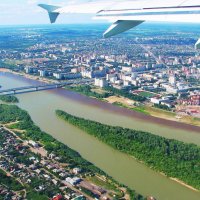 Под крылом самолета город Омск. :: Лариса Мироненко