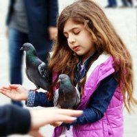 Девочка и голуби :: Наталия Рискина
