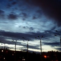 in the hood. sky. streetlamps. :: Yur Lo