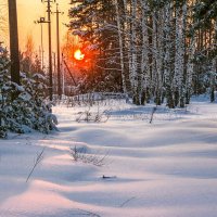 Зимний закат перед морозом. :: Александр Тулупов