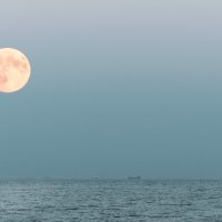 Восходящая луна над Керченским проливом. :: Анатолий Щербак