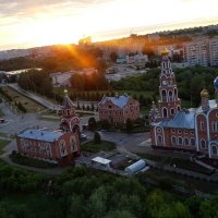 Летний закат и Церковь Новочебоксарска с шестнадцетого этажа. :: Saito Tyan