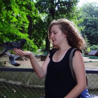 Ручные голуби в зоопарке. :: Антонина Гугаева