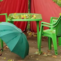 Столик,дождь и осень :: Владимир Гилясев