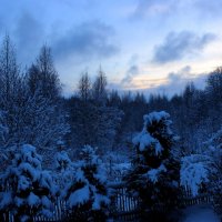 Снежная ночь в карельской деревне. :: Андрей Скорняков