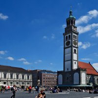 Augsburg - Пе́рлахтурм — 70-метровая башня на Ратушной площади  Аугсбурга :: Galina Dzubina