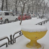 Снег в городе. :: юрий Амосов