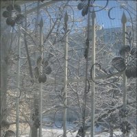 Из моего окна:  белый снег и голубое небо :: Нина Корешкова