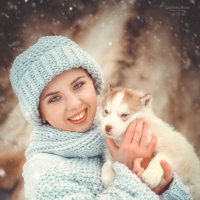Портрет с щеночком :: Фотохудожник Наталья Смирнова