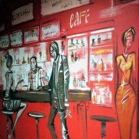 Расписанная стена в кафе :: Ирина Via
