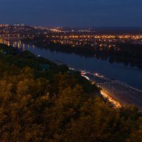 Вид на вечернюю Уфу и реку Агидель (Белую). :: Олег Манаенков