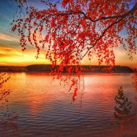 Осенний закат на реке Волге. Углич,Ярославская область :: Леонид Абросимов