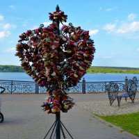 Скамейка влюбленных, дерево молодоженов и ... детская коляска. ( г.Кинешма). :: Галина Aleksandrova