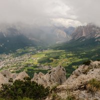Доломитовые Альпы. Вид на Кортина д'Ампеццо с горы Фалории. :: Надежда Лаптева