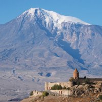 Армения..Монастырь Хор Вирап. Панорама с видом на гору  Большой Арарат :: Galina Leskova