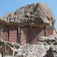 Армения. Монастырь Гегард. Верхний ярус усыпальницы, выдолбленный в скалах: :: Galina Leskova