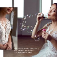 Милая девочка в красивом свадебном платье надувает мыльные пузыри :: Lenar Abdrakhmanov