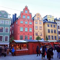 Рождественская ярмарка на площади Stortorget Стокгольм Швеция :: wea *