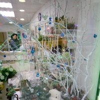 Новогодняя витрина магазина "Цветы" в Петербурге. :: Светлана Калмыкова