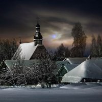 Лунный вечер на хуторе :: Sergey-Nik-Melnik Fotosfera-Minsk