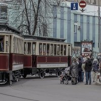 Парад трамваев в Москве. Поворот с Шаболовки на Серпуховский вал. :: Игорь Олегович Кравченко