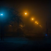 вечер,фонари,туман :: Алексей Медведев