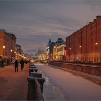 Зимний вечер на набережной канала Грибоедова :: Сергей Кичигин