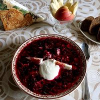 Холодный борщ с мясом :: Надежд@ Шавенкова