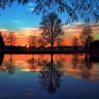 январский закат на реке Ааре :: Elena Wymann