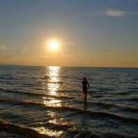 Lake Huron. Girl and sunset. :: Alexander Hersonski