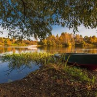 Осенним днём на реке Дубне.Юркино. :: Виктор Евстратов