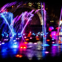 Ночной фонтан в Центральном парке :: Елена Берсенёва