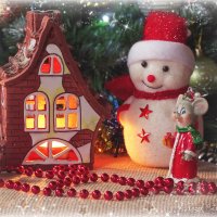 Рождественский снеговик. :: Елена Kазак (selena1965)