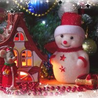 Рождественский снеговик. :: Елена Kазак (selena1965)