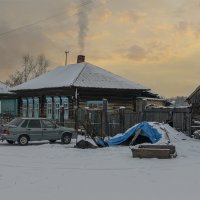 Морозный вечер на селе :: Алексей Мезенцев