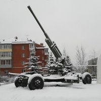 Памятный знак «Регулировщица» и 85-мм зенитная пушка образца :: Елена Павлова (Смолова)