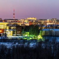 Вид на зимнюю Ухту с высокого правого берега реки Ухта. :: Николай Зиновьев