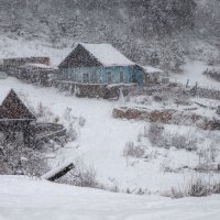 Сильный снегопад. :: Марина Фомина.