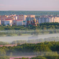 Ухта, раннее туманное утро, прохлада над июльской тайгой. :: Николай Зиновьев