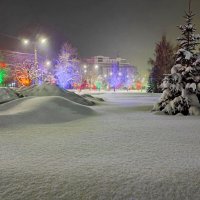 Снежный вечер в Чебоксарах :: Ната Волга