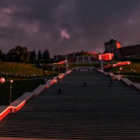 Закат на Чкаловской лестнице в Нижнем Новгороде. :: Олег Грибенников