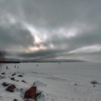 Зимний вечер на заливе... :: Сергей Кичигин
