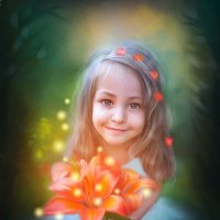 Девочка и цветок. :: Светлана Кузнецова