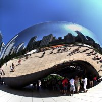 Скульптура Клауд Гейт  "Облачные врата" в Чикаго :: Олег Ы