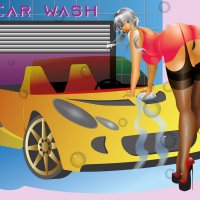 The girl washes the car. :: Герман 