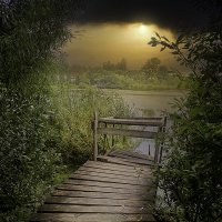 Озеро на закате :: Виталий Устинов