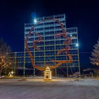 Ухта новогодняя, самый большой в мире профиль Ленина, 33 метра :: Николай Зиновьев