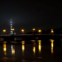 Большая Невка. Ушаковский мост. Вечер. :: Магомед .